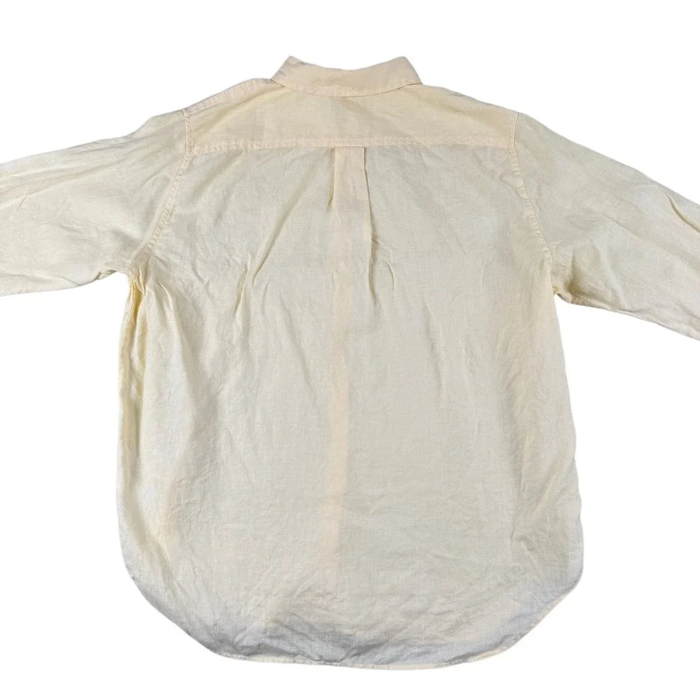 Everlane Shirt Mens 16 Yellow 100% Linen Button Down Long Sleeve Casual - Picture 5 of 9